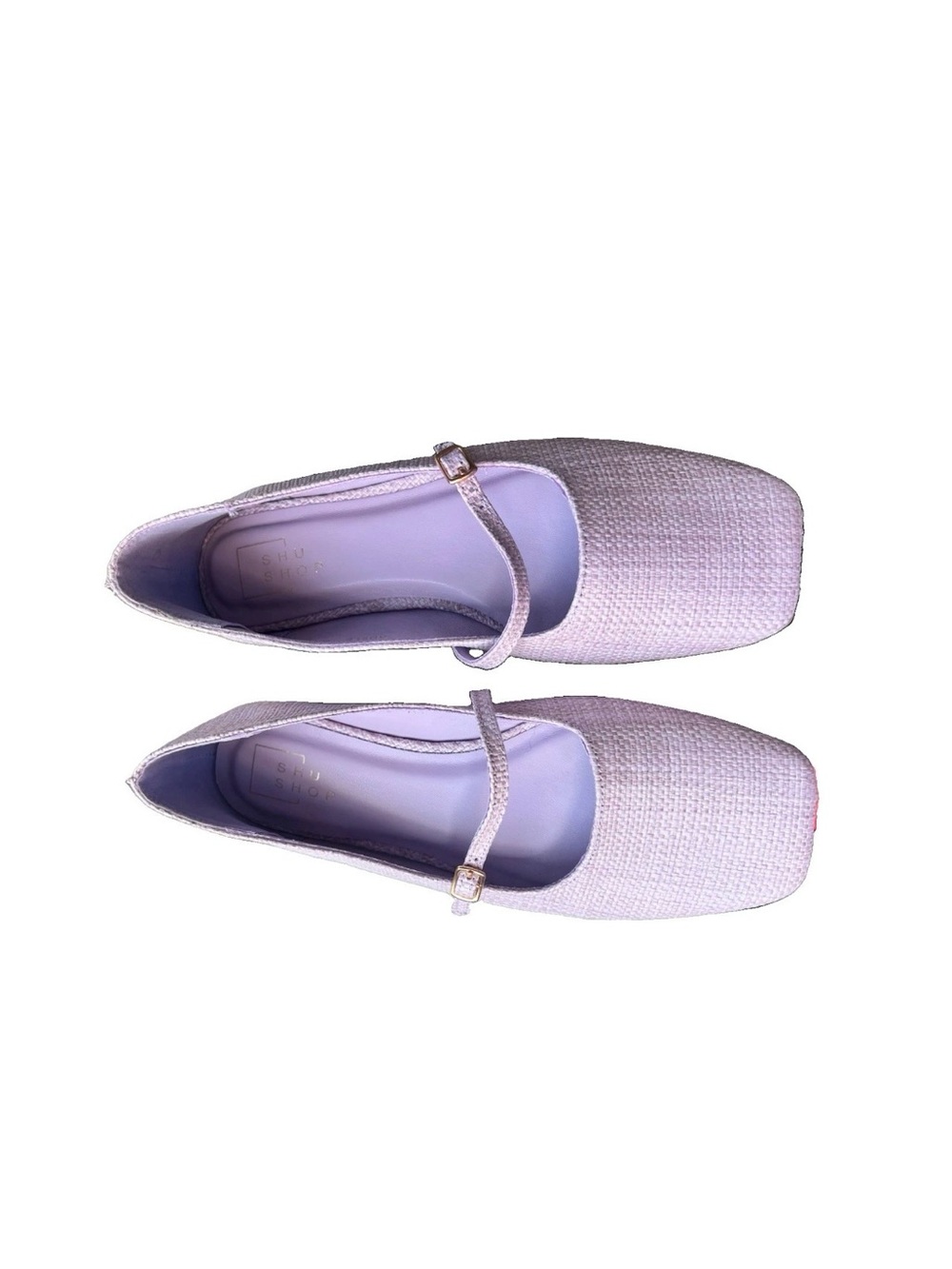 SHU SHOP Women's Lavender Woven Mary Jane Flats Square Toe Buckle US 7.5 M - Picture 7 of 16